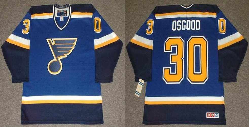 2019 Men St.Louis Blues #30 Osgood blue CCM NHL jerseys->women nfl jersey->Women Jersey